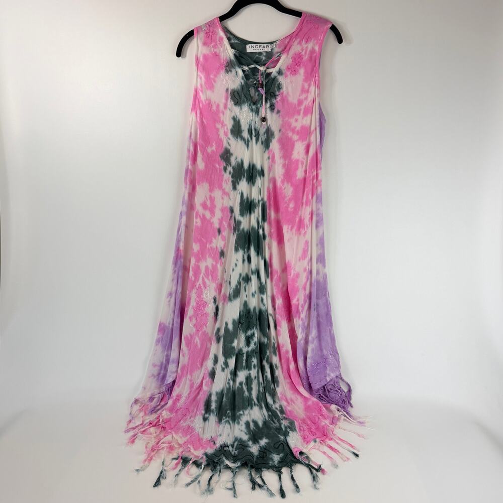 INGEAR RESORT One Size Beach Swimsuit Coverup Long Pink Black